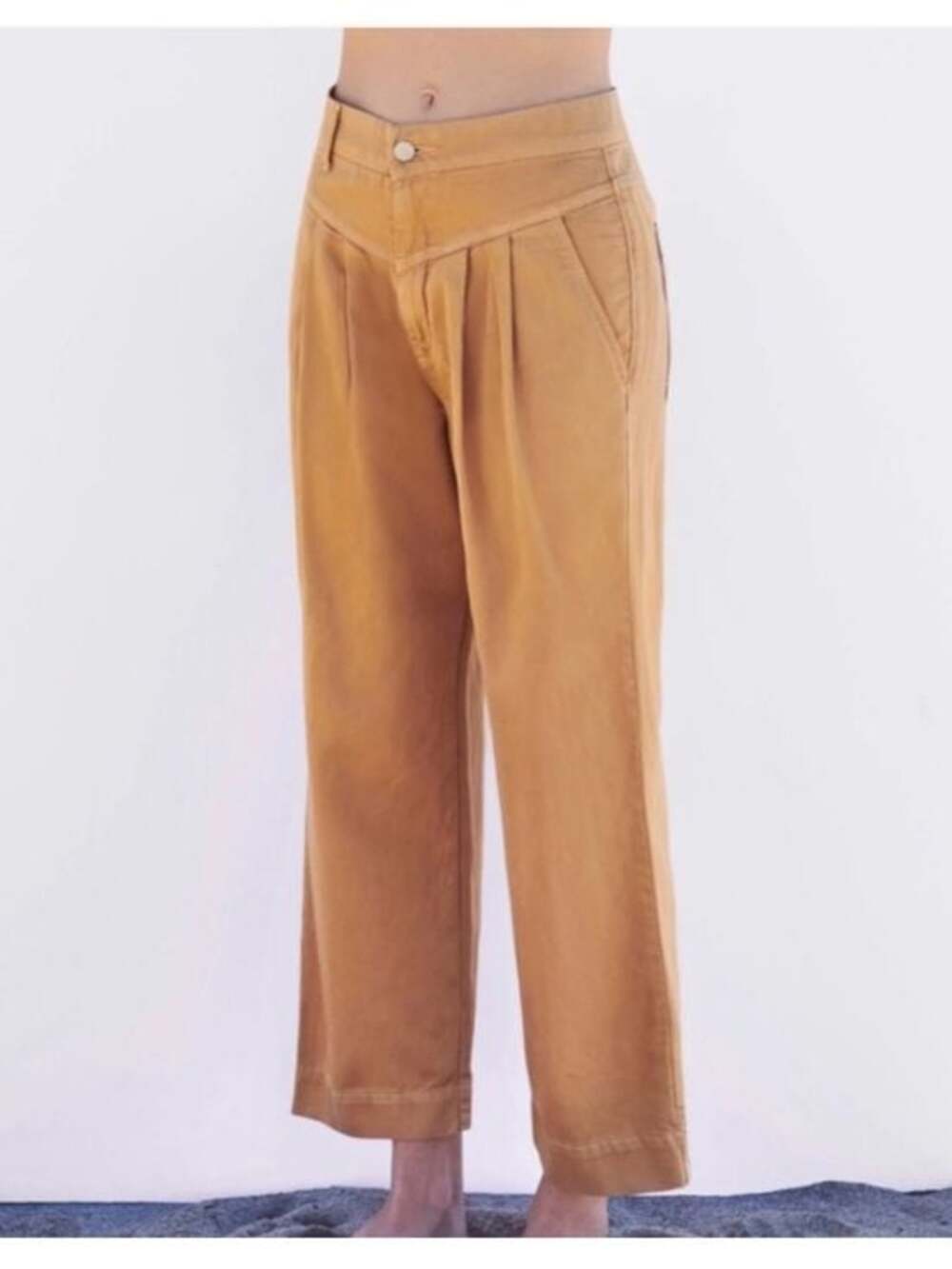 Sundry High Waisted Pleated Cropped Pants